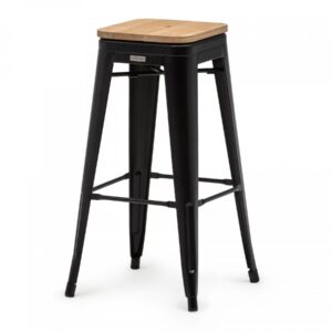 Barhocker Vintage schwarz/holz