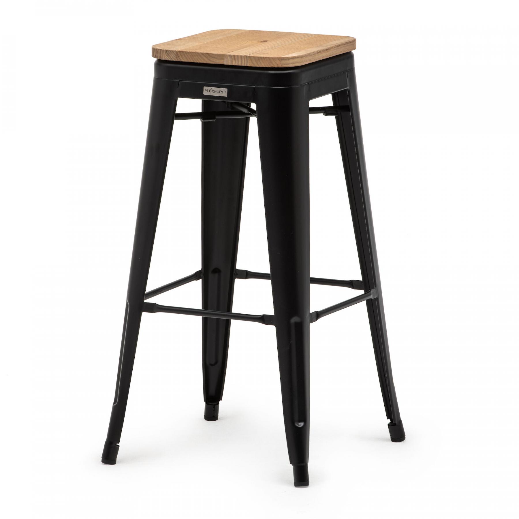 Barhocker Vintage schwarz/holz